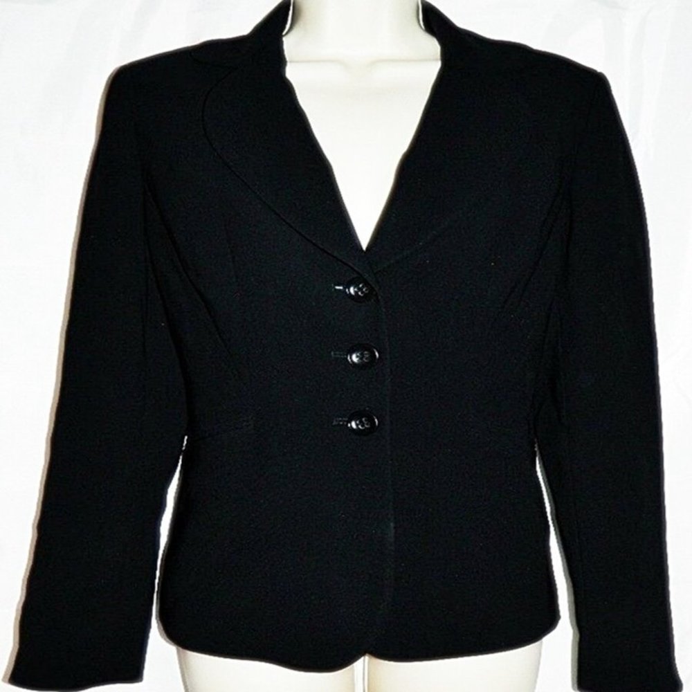 Ann Taylor Blazer Black Classic Lined Jacket sz 2
